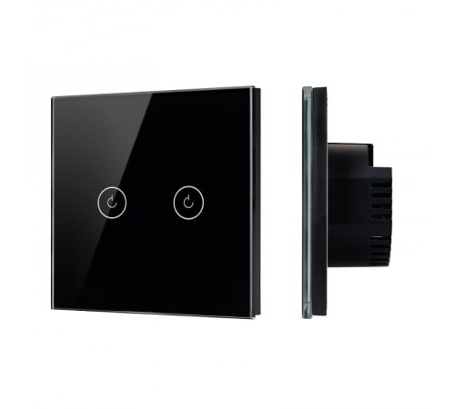 Выключатель сенсорный SWT-OMALI-S02-ZB-BK (250V, 10A, Zigbee) (Arlight, Стекло)  050040  Arlight