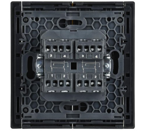 FORTE&PIANO Выключатель 2-клавишный перекрестный 10А FP309 серый  FP-V23-0-10-1-K03  IEK