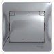 Glossa Алюминий Розетка с заземлением со шторками с крышкой, IP20 (в сборе с рамкой)  GSL000346  SE