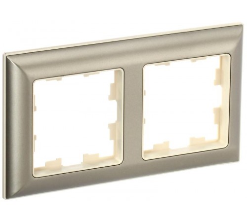 BRITE Рамка 2-ая РУ-2-Бр бежевый/шампань  BR-M22-12-3-K10  IEK