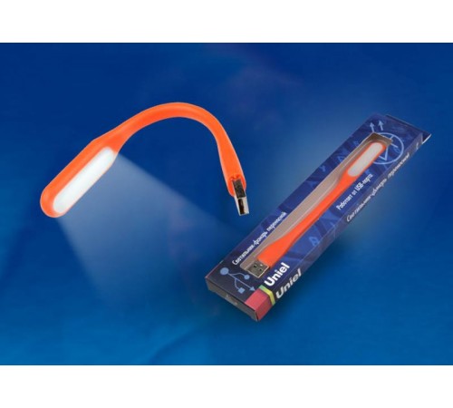 Светильник-фонарь переносной TLD-541 Orange  прорезиненный корпус, 6 LED, питание от USB-порта, цвет-оранжевый.  UL-00000252  Uniel