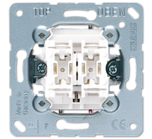 Балансирный выключатель для жалюзи, двухклавишный, с механической блокировкой от одновременного нажатия, 1 двигатель, пружинные зажимы; не подходит к 