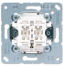 Балансирный выключатель для жалюзи, двухклавишный, с механической блокировкой от одновременного нажатия, 1 двигатель, пружинные зажимы; не подходит к 