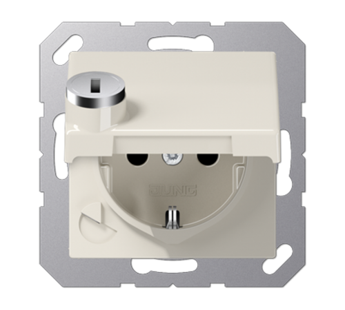SCHUKO-розетка  с крышкой и замком  AS1520BFKLSL  Jung