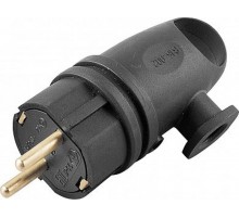 RPG16-21-442 Вилка угловая с/з, каучук 250В, 16A, IP44, серия Одри (В 16-002), черный  32749  STEKKER