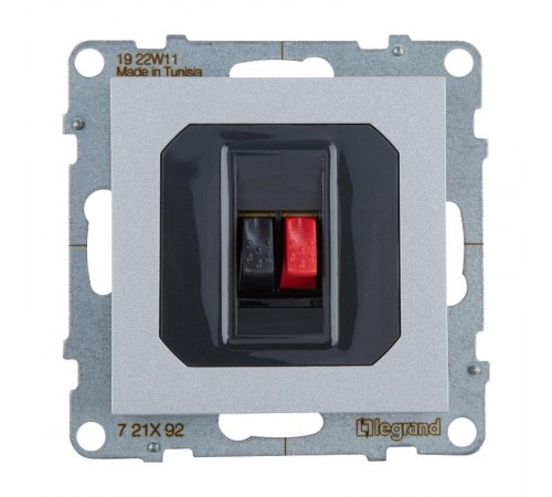 SUNO Аудиорозетка с пружинными зажимами одиночная. Цвет "Алюминий"  721392  Legrand