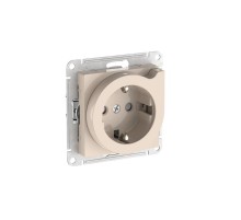 AtlasDesign Бежевый Розетка с заземлением со шторками с выталкивателем,16А,механизм, быстрозажимные клеммы  ATN000247S  SE