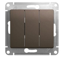 Glossa Шоколад Выключатель 3-клавишный сх.3, 10AX  GSL000831  SE