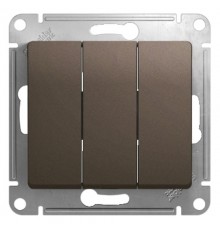 Glossa Шоколад Выключатель 3-клавишный сх.3, 10AX  GSL000831  SE
