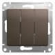 Glossa Шоколад Выключатель 3-клавишный сх.3, 10AX  GSL000831  SE