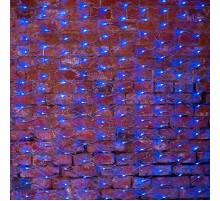 Гирлянда "Сеть" 2х1,5м, свечение с динамикой, прозрачный ПВХ, 288 LED, 230 В, цвет: Синий  215-043  NEON-NIGHT