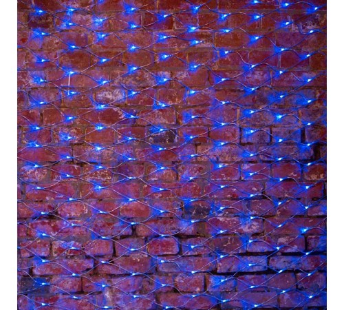 Гирлянда "Сеть" 2х1,5м, свечение с динамикой, прозрачный ПВХ, 288 LED, 230 В, цвет: Синий  215-043  NEON-NIGHT