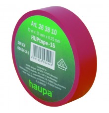 Изолента ПВХ, цвет красный, шир. 19 мм, длина 20 м, d 74 мм  263852  Haupa