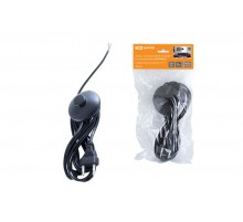 Шнур с ножным выключателем и плоской вилкой ШУН01В ШВВП 2х0,75мм2 3,5м. черный  SQ1305-0062  TDM