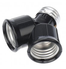 Разветвитель цокольный Е27-2хЕ27 черный  11-8860  Rexant