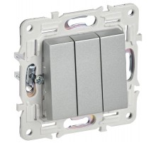 SKANDY Выключатель 3-клавишный 10А SK-V11S серебряный  SK-V30-0-10-K23  IEK