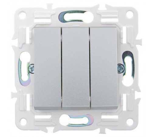 SKANDY Выключатель 3-клавишный 10А SK-V11S серебряный  SK-V30-0-10-K23  IEK