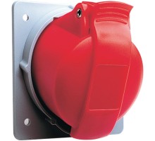 Розетка панельная с угловым минимальным фланцем 332RAM7, 32A, 3P+E, IP44, 7ч  2CMA170036R1000  ABB