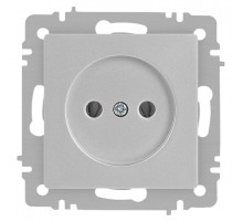 Розетка Intro Accent 6-201-03 2P, 16А-250В, IP20, СУ, алюминий  Б0063661  Intro
