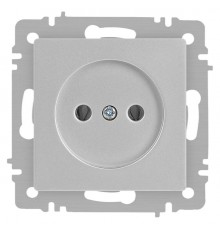 Розетка Intro Accent 6-201-03 2P, 16А-250В, IP20, СУ, алюминий  Б0063661  Intro