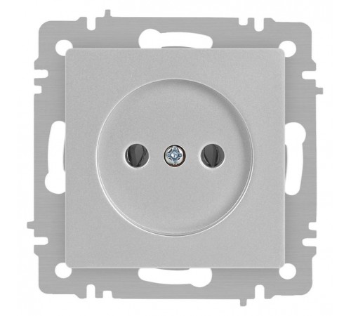 Розетка Intro Accent 6-201-03 2P, 16А-250В, IP20, СУ, алюминий  Б0063661  Intro