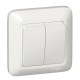 ПРИМА С/У Белый Выключатель 2-клавишный 6А (в сборе) (опт.упак.)  S56-043-B  Schneider Electric