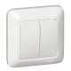 ПРИМА С/У Белый Выключатель 2-клавишный 6А (в сборе) (опт.упак.)  S56-043-B  Schneider Electric