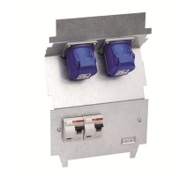 Панель монтажная CWB1-C10A, оцинкованная сталь, 2xCEE 2P+E, 2хВА 10А, ВДТ 30мА, клемма заземления  2CMA177262R1000  ABB