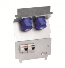 Панель монтажная CWB1-C10A, оцинкованная сталь, 2xCEE 2P+E, 2хВА 10А, ВДТ 30мА, клемма заземления  2CMA177262R1000  ABB