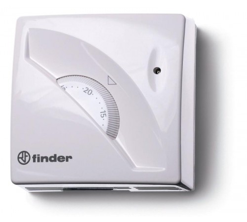 Комнатный термостат; 1СО 16А; монтаж на стену; поворотная ручка; цвет белый; упаковка 1шт.  1T010PAS  Finder