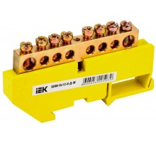 Шина PE "земля" на DIN-изоляторе ШНИ-8х12-8-Д-Ж  YNN10-812-8D-K05  IEK