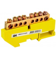 Шина PE "земля" на DIN-изоляторе ШНИ-8х12-8-Д-Ж  YNN10-812-8D-K05  IEK