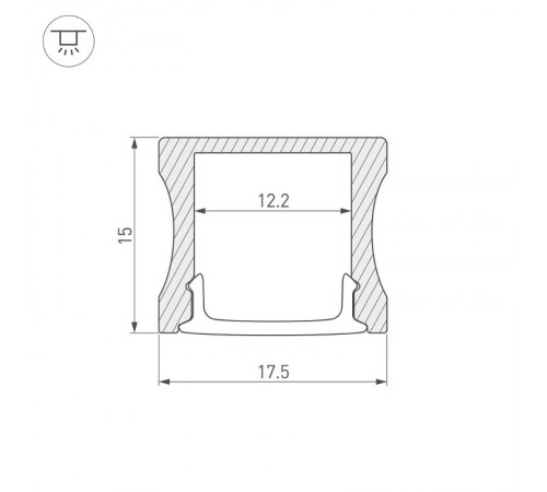 Профиль с экраном ALU-SLIM-H15-2000 ANOD+FROST  018246  Arlight