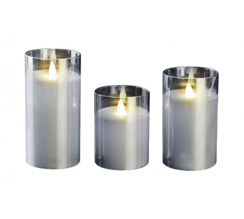 Свечи светодиодные декоративные CL7-SET3-sr (компл. 3-х свечей, серебр.)  5018792  ФАZА