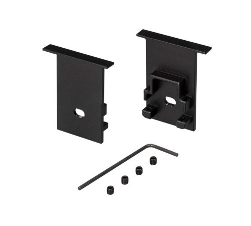 Заглушка SL-COMFORT-2542-F BLACK c отверстием (arlight, Металл)  031783  Arlight