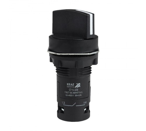 Переключатель 2 положения OptiSignal Compact D22 C7-S-220 черный 2НО XB7ND23  362140  КЭАЗ