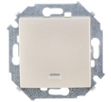 Simon 15 Шампань Выключатель 1-кл с подсветкой, 16А 250В, винт. зажим  1591104-034  Simon