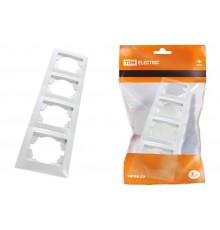 Рамка 4-х постовая вертикальная белая "Лама"   SQ1815-0035  TDM