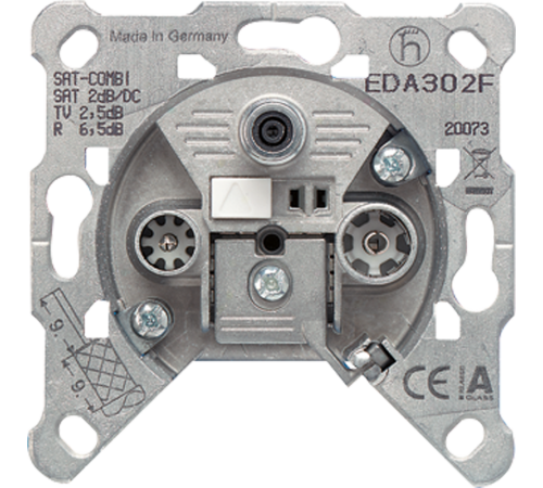 Розетка оконечная для спутникового, эфирного и кабельного вещания  EDA302F  Jung