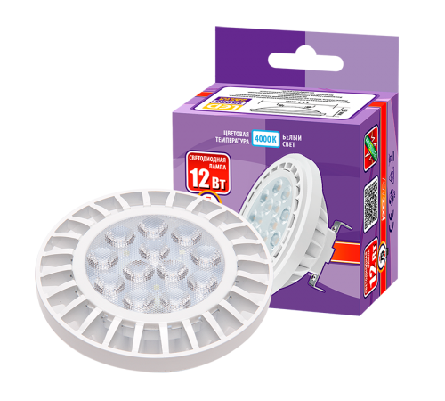 Лампа светодиодная LED 12Вт G53 220В 4000К PLED-AR111 отражатель (рефлектор)  1033895  Jazzway