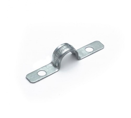 Скоба металлическая двухлапковая усиленная противопожарная СМДУ d14-15 мм отв. d 6,5 мм (100 шт/уп) Промрукав  PR13.02435  Промрукав