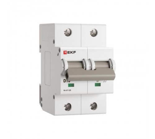 Выключатель автоматический ВА 47-125 2P 10А (D) 15кА PROXIMA   mcb47125-2-10D  EKF