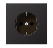 Штепсельная розетка SCHUKO 16А / 250В с защитными шторками, пружинные зажимы; металл; dark; Aluminium  AL1520KID  Jung