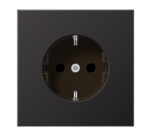 Штепсельная розетка SCHUKO 16А / 250В с защитными шторками, пружинные зажимы; металл; dark; Aluminium  AL1520KID  Jung