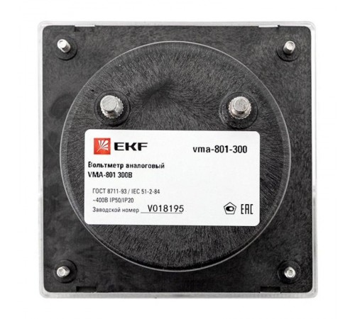 Вольтметр VM-A801 аналоговый на панель 80х80 (круглый вырез) 300В прямое подключение EKF PROxima  vma-801-300  EKF