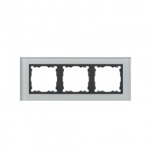 Simon 82 Рамка декоративная, 3 поста, S82 Nature, Стекло, серый-графит  82837-35  Simon