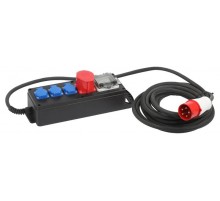 Удлинитель силовой IND380-SF-4e-5x4-20m-IP44 380В на каучуковой колодке 4 розетки 1xCEE 5P/3xSCHUKO 20м КГ 5х2,5  Б0057323  ЭРА