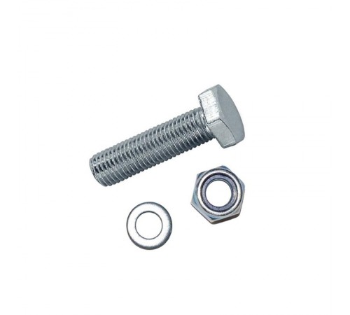 Болт DIN933 с шестигранной головкой оцинк. М10х50 + гайка + шайба (2 шт) - пакет ( 0,103 кг)  112726  Tech-KREP