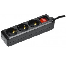 Удлинитель У03К 3 места с/з 1,5м 3х1мм2 16А 250В чер.  WYP10-16-03-01-ZK-K02  IEK