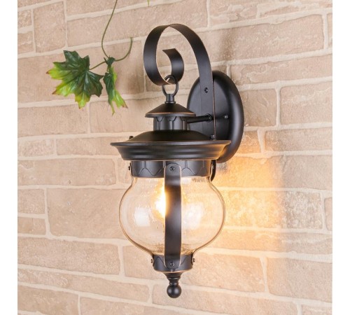 Светильник садово-парковый Barrel D черное золото (GL 1025D) настенный  a040564  Elektrostandard